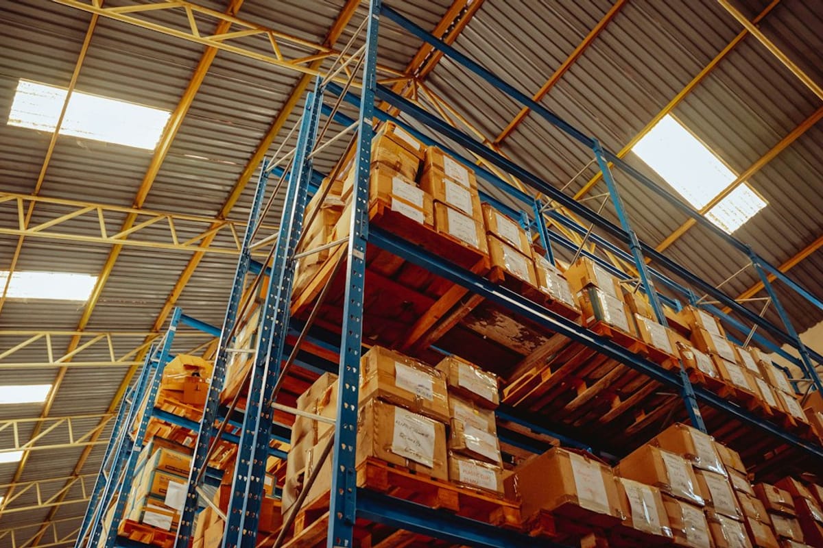 Stack of boxes in a warehouse